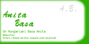 anita basa business card